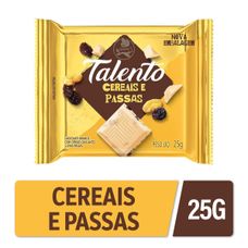 Chocolate Talento Mini Branco Cereais E Passas 25g