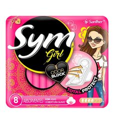 Absorvente Sym Gril Suave com Abas com 8 Unidades