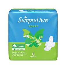 Absorvente Sempre Livre Externo Adapt Cobertura Suave com Abas 8 Unidades