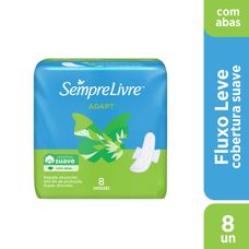 Absorvente Sempre Livre Externo Adapt Cobertura Suave com Abas 8 Unidades