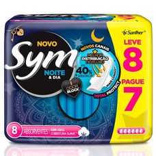 Absorvente Sym Noturno Cobertura Suave com Abas Leve 8 Pague 7