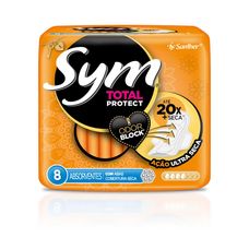 Absorvente Sym Cobertura Seca com Abas Leve 8 Pague 7