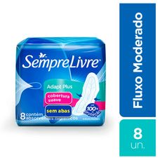 Absorvente Sempre Livre Fit Cobertura Seca com Abas com 8 Unidades