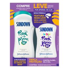 Protetor Solar Sundown Praia E Piscina Fps50 200ml + Protetor Solar Sundown Praia E Piscina Kids Fps60 120ml