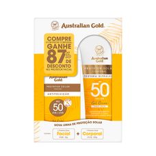 Kit Protetor Solar Corporal Australian Gold Fps50 200g + Protetor Solar Facial Fps50 50g