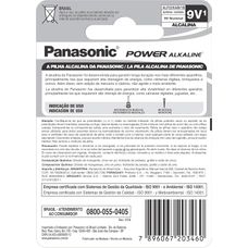 Bateria Alcalina 9 Volts Panasonic 6Lf22Xab/1B24