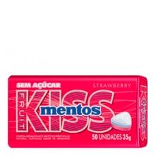 Mentos Kiss Perfetti Van Melle Morango Lata 35g