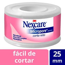 Fita Micropore Nexcare 3M Corta Reto Branco 25Mmx4,5M