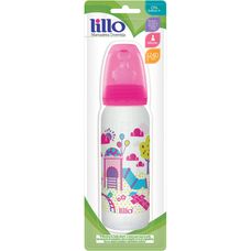 Mamadeira Lillo Divertida Bico de Silicone Ortodôntico +6 Meses Rosa 240ml