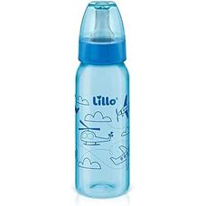 Mamadeira Lillo Divertida Bico de Silicone Redondo Azul 240ml