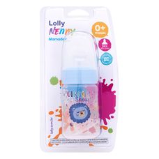 Mamadeira Lolly Tip Bico de Silicone Rodondo Azul 80ml