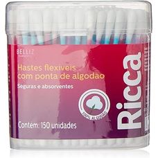 Cotonetes Ricca Hastes Flexíveis Pote com 150 Unidades