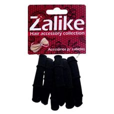 Elástico Para Cabelo Zalike Sem Emenda Preto com 6 Unidades