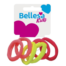 Elástico Para Cabelo Bellesa Kids Colorido Pequeno com 6 Unidades