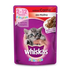 Ração Para Gatos Whiskas Filhotes Sabor Carne Sachê 85g