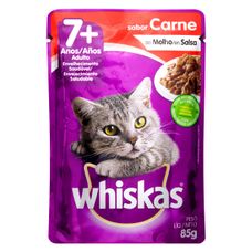 Ração Úmida Para Gatos Whiskas Adultos Sabor Carne Sachê 85g