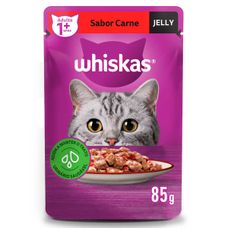 Ração Úmida Whiskas Jelly Para Gatos Adultos Carne Sachê 85g