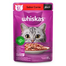 Ração Úmida Whiskas Jelly Para Gatos Adultos Carne Sachê 85g