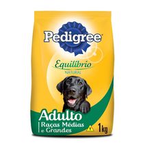 Ração Pedigree Equilíbrio Natural Adulto Raças Médias E Grandes 1Kg