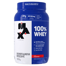 Whey Max Titanium 100% Sabor Morango Pote 900g
