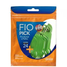Fio Pick Green Fio Dental E Palito com 24 Unidades Profissionais