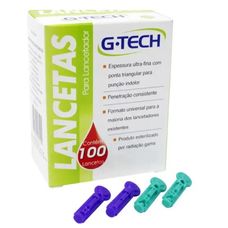 Lancetas G-Tech Para Medir Glicose com 100 Unidades 30g