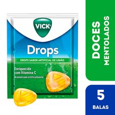 Pastilha Drops Vick Limão com 5 Unidades