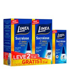 Adoçante Linea Sucralose líquido 75ml Leve 2 Ganhe Grátis Linea de 25ml