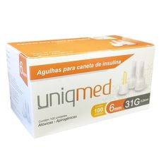 Agulha Para Caneta de Insulina Uniqmed Ultra Fine 6Mm com 100 Unidades