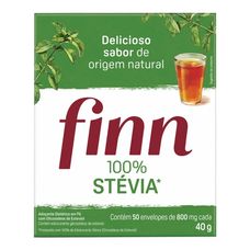 Adoçante Finn Stevia 100% Pó com 50 Sachês 8g