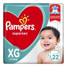 Fralda Pampers Supersec Pacotão Xg com 22 Unidades