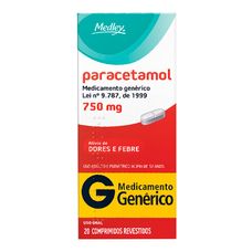 Paracetamol Medley 750mg com 20 comprimidos