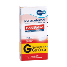Paracetamol Ems 750mg com 20 comprimidos