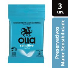 Preservativo Olla Sensitive com 3 Unidades