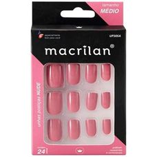 Unhas Postiças Macrilan Coloridas com 24 Peças