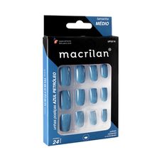 Unhas Postiças Macrilan Médio Azul Petróleo