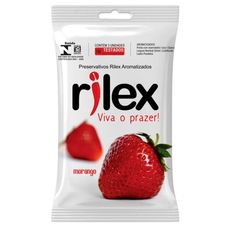Preservativo Rilex Morango com 3 Unidades