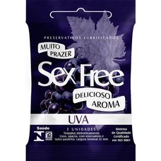 Preservativo Sexfree Uva com 3 Unidades