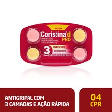 Coristina D Pro 4mg+ 400mg+ 4mg com 4 comprimidos