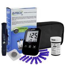 Monitor de Glicemia G-Tech com 1 Aparelho + 1 Lancetador + 10 Lancetas + 10 Tiras