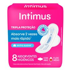 Absorvente Intimus Gel Cobertura Suave com Abas com 8 Unidades