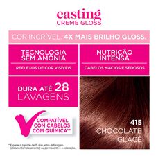 Tintura Casting creme Gloss Loréal 415 Chocolate Glacê