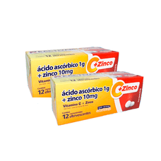 Vitamina C+ Zinco Reactivan Sabor Laranja Com 12 Comprimidos