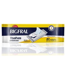 Toalha Umedecida Bigfral com 40 Unidades
