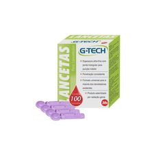 Lancetas G-Tech Para Medir Glicose com 100 Unidades 30g