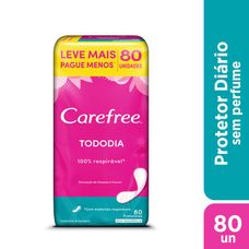 Protetor Diário Carefree Todo Dia Sem Perfume Leve 80 Pague 60 Unidades