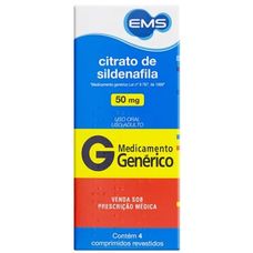 Citrato de Sildenafila Ems 50mg com 4 comprimidos