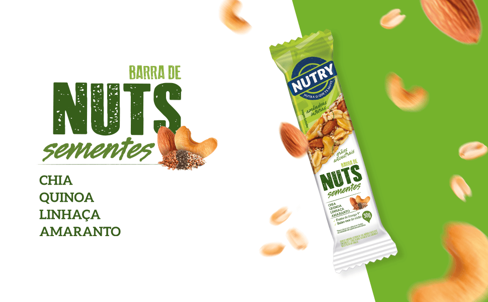 Barra Bradal Nutri Sementes e Amendoim Nuts 30g - Natus farma