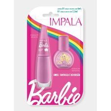 Esmalte Infantil Impala Barbie Mãe E Filha Reino Cor de Rosa 6ml+ 7,5ml