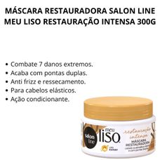 Máscara Capilar Salon Line Meu Liso Argan Reparação 300g